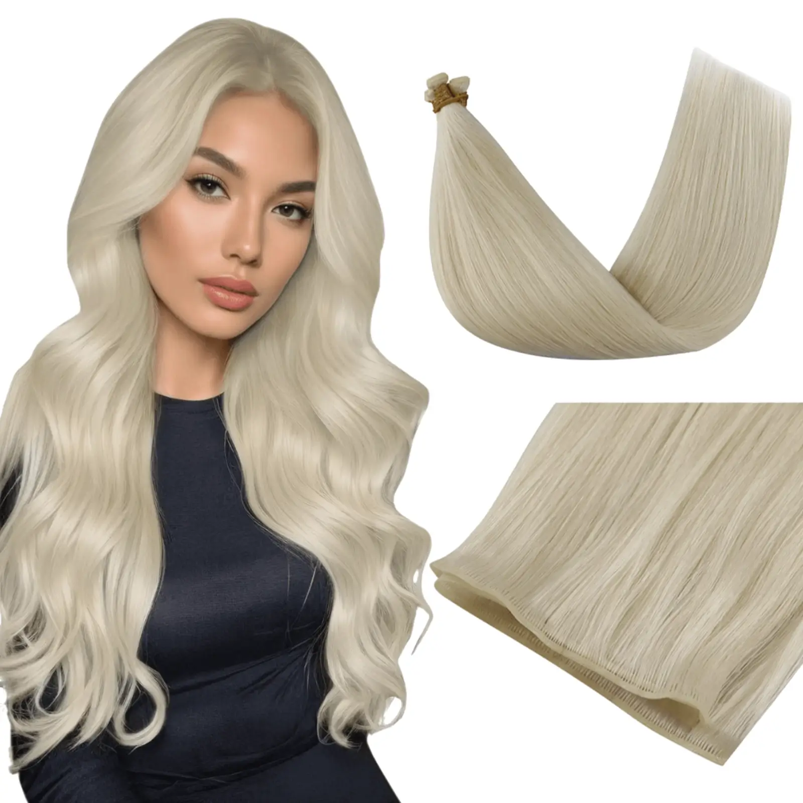 Virgin Genius Weft Hair Extensions Platinum Blonde #1000